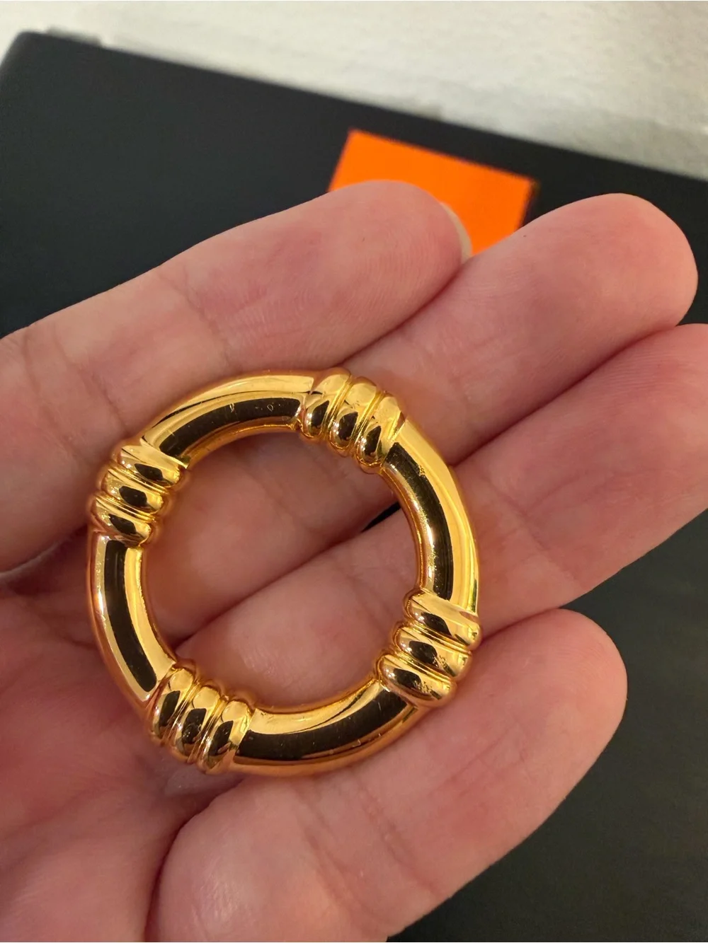 Hermes Gold Scarf Ring